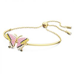 Bracelet femme swarovski idyllia papillon plaqué ton or - bracelets-femme - edora - 1