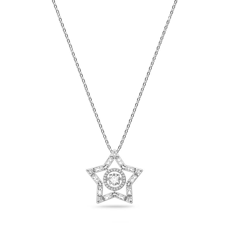 Collier femme swarovski stella métal rhodié blanc
 - colliers-femme - edora