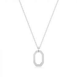 Collier femme swarovski dextera octogone métal rhodié blanc - colliers-femme - edora - 0