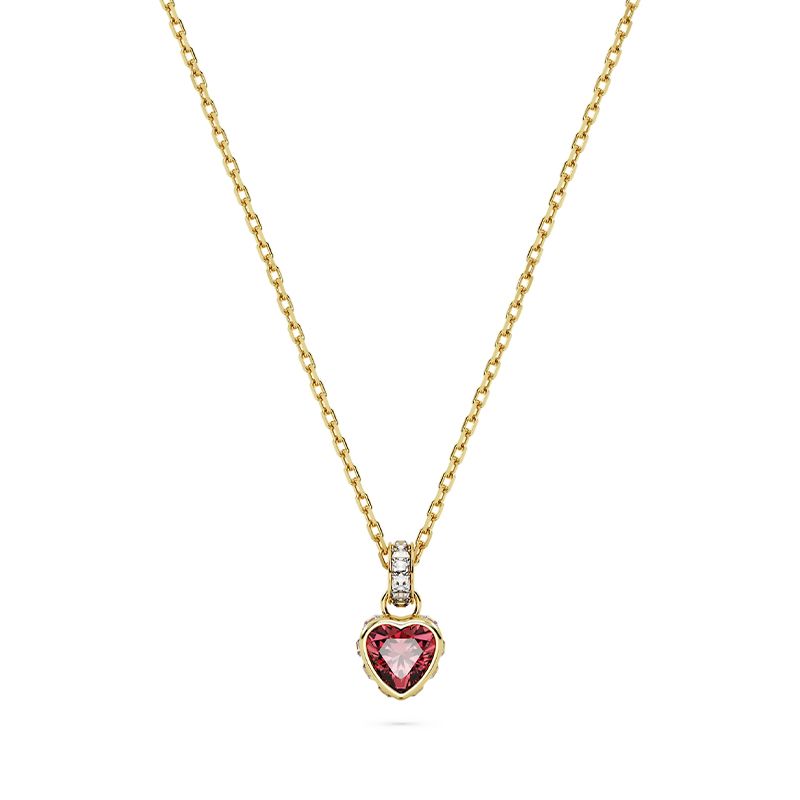 Collier femme swarovski stilla rouge plaqué ton or - colliers-femme - edora