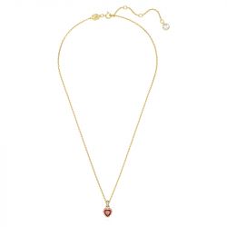Collier femme swarovski stilla rouge plaqué ton or - colliers-femme - edora - 1