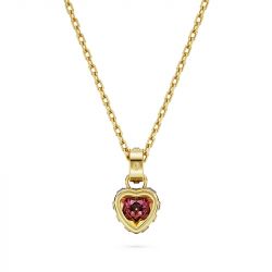 Collier femme swarovski stilla rouge plaqué ton or - colliers-femme - edora - 3