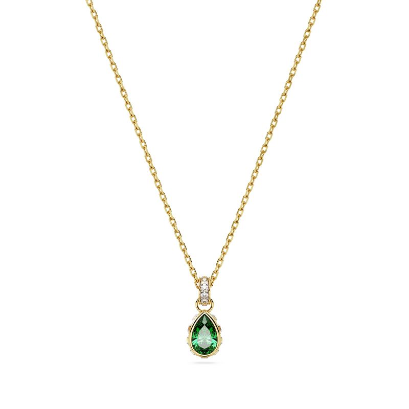 Collier femme swarovski stilla vert plaqué ton or - colliers-femme - edora