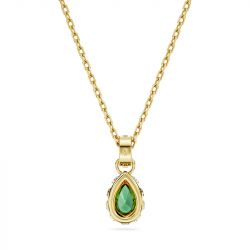 Collier femme swarovski stilla vert plaqué ton or - colliers-femme - edora - 3