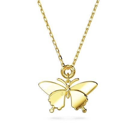 Collier femme swarovski idyllia papillon rose plaqué ton or – colliers femme