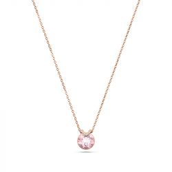 Collier femme swarovski bella v coupe ronde rose plaqué ton or rose - colliers-femme - edora - 0