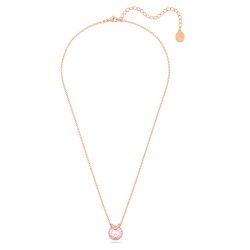 Collier femme swarovski bella v coupe ronde rose plaqué ton or rose - colliers-femme - edora - 1