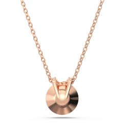 Collier femme swarovski bella v coupe ronde rose plaqué ton or rose - colliers-femme - edora - 3