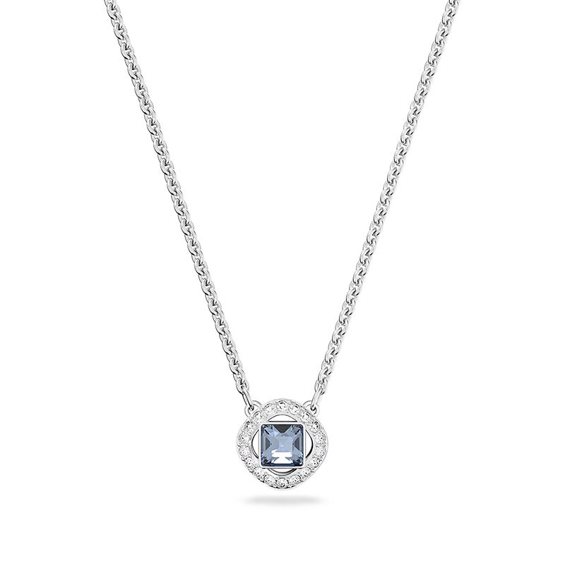 Collier femme swarovski angelic carrÉ métal rhodié blanc - colliers-femme - edora