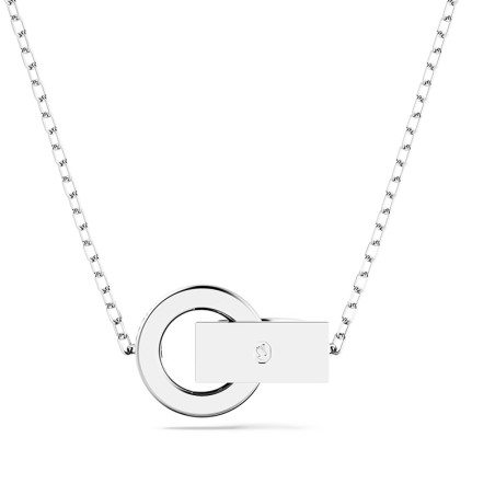 Collier femme swarovski hollow boucle entrelacee métal rhodié blanc – colliers femme
