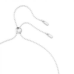 Collier femme swarovski hollow boucle entrelacee métal rhodié blanc - colliers-femme - edora - 3