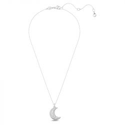 Colliers femme swarovski luna métal rhodié blanc - colliers-femme - edora - 1