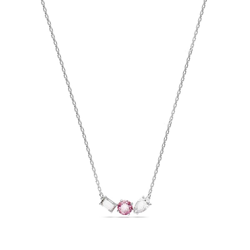 Collier femme swarovski mesmera rose métal rhodié blanc - colliers-femme - edora