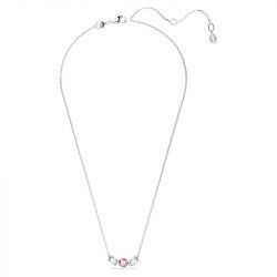 Collier femme swarovski mesmera rose métal rhodié blanc - colliers-femme - edora - 1