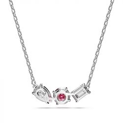 Collier femme swarovski mesmera rose métal rhodié blanc - colliers-femme - edora - 3