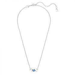 Collier femme swarovski mesmera bleu métal rhodié blanc - colliers-femme - edora - 1