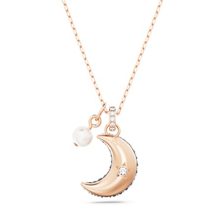 Collier femme swarovski luna plaqué ton or rose – colliers femme