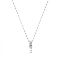 Collier femme swarovski dextera métal rhodié blanc - colliers-femme - edora - 0