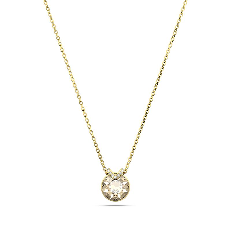 Collier femme swarovski bella v coupe ronde jaune plaqué ton or - colliers-femme - edora