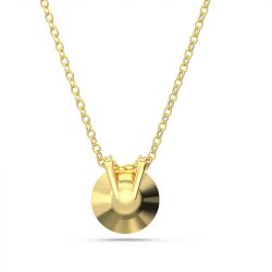 Collier femme swarovski bella v coupe ronde jaune plaqué ton or - colliers-femme - edora - 1