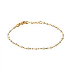 Bracelet femme edora collection harmony plaqué or et email blanc - bracelets-femme - edora - 0
