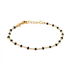 Bracelet femme edora collection harmony plaqué or et email noir - bracelets-femme - edora - 0