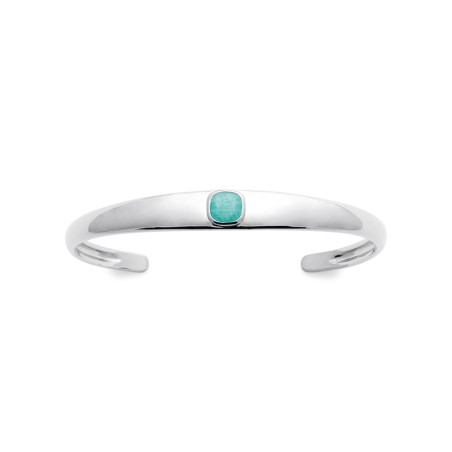 Bracelet femme jonc edora collection harmony argent 925/1000 rhodié amazonite – joncs