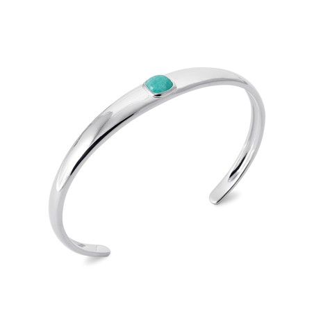 Bracelet femme jonc edora collection harmony argent 925/1000 rhodié amazonite – joncs