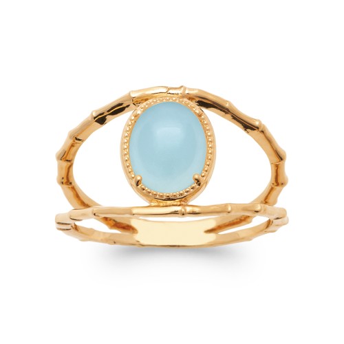 Bague Femme EDORA COLLECTION HARMONY Plaqué Or Agate Bleue