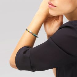 Bracelet or & argent, bracelet plaqué or, bracelet cuir & tissu (3) - joncs - edora - 2