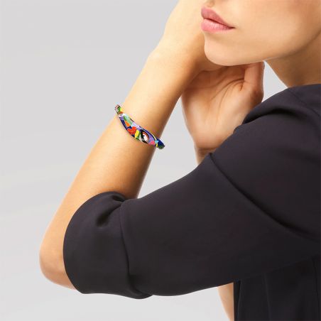 Bracelet or & argent, bracelet plaqué or, bracelet cuir & tissu - joncs - edora - 2