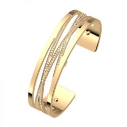 Manchette femme 14mm m les georgettes liens laiton doré - manchettes - edora - 1