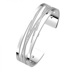 Bracelet or & argent, bracelet plaqué or, bracelet cuir & tissu (30) - manchettes - edora - 2
