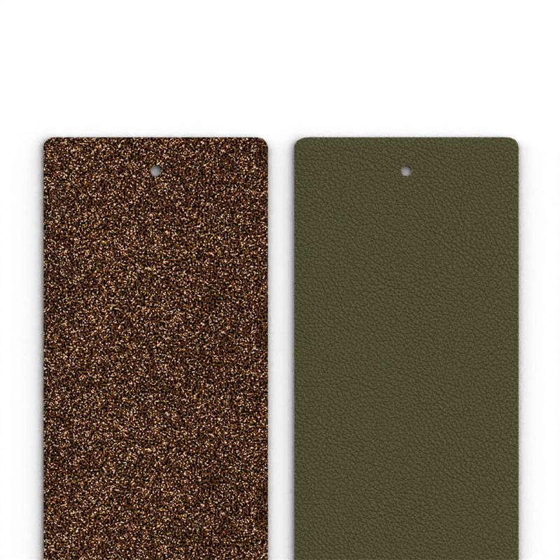 Cuir manchette 40mm les georgettes bronze pailleté et vert de gris - accessoires-les-georgettes - edora