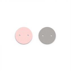 Cuir Colliers 25mm LES GEORGETTES Rose Clair et Gris Clair