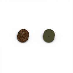 Cuir Boucles d'Oreilles 16mm LES GEORGETTES Bronze Pailleté Vert de Gris
