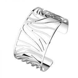 Manchette femme 40mm m les georgettes lotus laiton argenté - manchettes - edora - 1