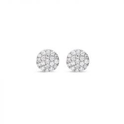 Boucles d'oreilles femme puces one more eolo or blanc 750/1000 avec diamants - boucles-d-oreilles-femme - edora - 0