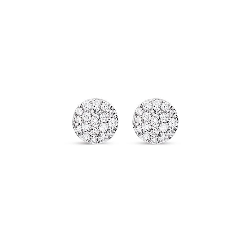 Boucles d'oreilles femme puces one more eolo or blanc 750/1000 avec diamants - boucles-d-oreilles-femme - edora