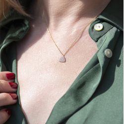 Collier femme one more eolo or jaune 750/1000 avec diamants - colliers-femme - edora - 2