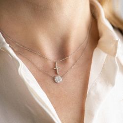 Collier femme one more eolo or blanc 750/1000 avec diamants - colliers-femme - edora - 1