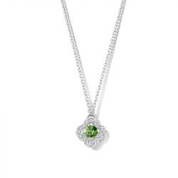 Collier femme one more salina or blanc 750/1000 avec saphir vert et diamants - colliers-femme - edora - 0