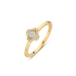 Bague solitaire femme one more salina or jaune 750/1000 avec diamant - bagues-femmes - edora - 1