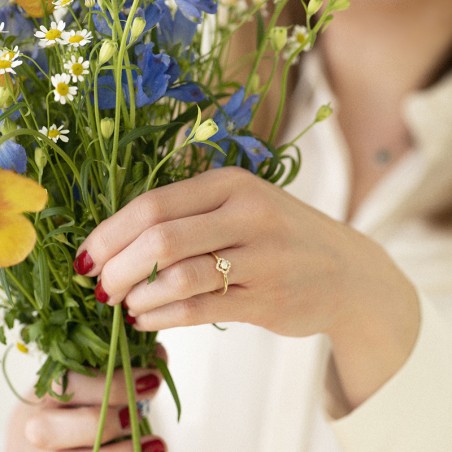 Bague solitaire femme one more salina or jaune 750/1000 avec diamant – bagues femme