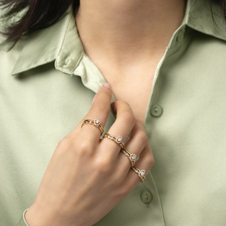 Bague solitaire femme one more salina or jaune 750/1000 avec diamant – bagues femme