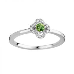 Bague femme one more salina or blanc 750/1000 avec saphir vert et diamants - bagues-femmes - edora - 0