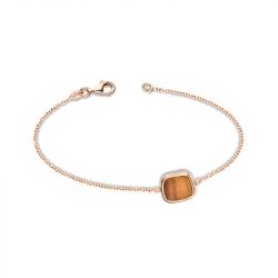 Bracelet femme one more pantelleria or rose 750/1000 avec Œil de tigre - bracelets-femme - edora - 0