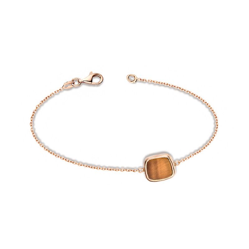 Bracelet femme one more pantelleria or rose 750/1000 avec Œil de tigre - bracelets-femme - edora