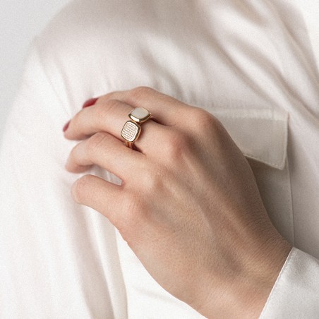 Bague femme one more pantelleria or 750/1000 rose avec nacre – bagues femme