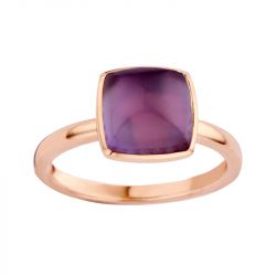 Bague pour femme one more pantelleria en or rose 750/1000 et améthyste sur nacre - bagues-femmes - edora - 0